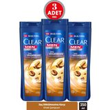 Clear Kepeğe Karşı Etkili Şampuan Saç Dökülmesine Karşı Kahve Çekirdeği Özü 350 ml 3 Adet