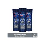 Clear Men 3 in 1 Arındırıcı 350 ml 3 Adet Kepek Şampuanı ve Duş Jeli