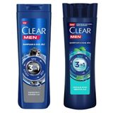 Clear Men 3 in 1 Arındırıcı Kömür 350 ml Şampuan ve Duş Jeli + Clear Men Maksimum Ferahlık 350 ml Şampuan