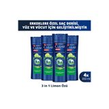 Clear Men 3in1 Şampuan & Duş Jeli Yağlanma Karşıtı Lime Özü 350 ml x4
