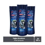 Clear Men 3x350 ml Yoğun Arındırıcı Kömür Kepeğe Karşı Etkili Şampuan