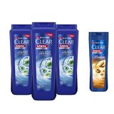Clear Men Cool Sport Menthol 3x600 ml Şampuan + Kahve Çekirdeği Özlü 350 ml Şampuan