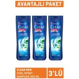 Clear Men Cool Sport Şampuan 3 x 350ML 3 Adet