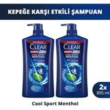 Clear Men Kepeğe Karşı Etkili Şampuan Cool Sport Menthol Ekstra Büyük Boy 895 ml X2