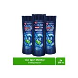 Clear Men Kepeğe Karşı Etkili Şampuan Cool Sport Menthol Ferahlatıcı Mentol Etkisi 350 Ml X 3 Adet