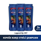 Clear Men Şampuan Kepeğe Karşı Etkili Legend By Cr7 600 ml x 3 Adet