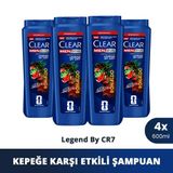 Clear Men Şampuan Kepeğe Karşı Etkili Legend By Cr7 600 ml x 4 Adet