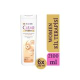 Clear Women 6x350 ml Kil Terapisi Arınmış ve Yumuşak Saçlar Kepeğe Karşı Etkili Şampuan