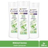 Clear Women Kepeğe Karşı Etkili Şampuan Bitkisel Sentez 350 ml x3