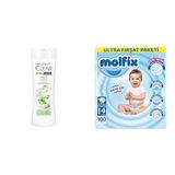 Clear Women Şampuan Bitkisel Sentez Aloe Vera & Çay Ağacı Yağı 350 ml x1 + Molfix Maxi 4 Beden Aylık x1