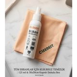 Cleenest Ekran Temizleyici Seti – 125 ml Nazik Sprey & Yumuşacık 30x30 Kaşmir Bez – Tüm Ekranlar İçin Parlak Çözüm
