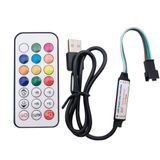 Cleiscry WS2812B /SK6812 Led Piksel Kontrol Cihazı USB RF 14/17/21 Tuşlu Uzaktan Kumandalı DC5-24V (USB 21 Anahtar 3pin WS2812B/SK6812)