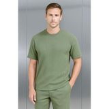 Clementıe Erkek Regular Fit Örme Tişört - Haki - 2XL