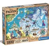 Clementoni - 39666 - Disney Maps Puzzle - Disney Frozen - 1000 parça