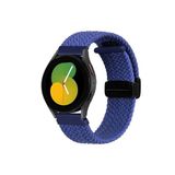 clemon Samsung Galaxy Watch 5 Seri 40-44-Pro 45 mm Uyumlu Flexi Hasır Magnet Kordon 20 mm (Güçlü Mıknatıs) Lacivert