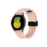 clemon Samsung Galaxy Watch 5 Seri 40-44-Pro 45 mm Uyumlu Flexi Hasır Magnet Kordon 20 mm (Güçlü Mıknatıs) Pembe