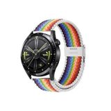 clemon Samsung Galaxy Watch Active-Watch 3 41 mm Uyumlu 20 mm Metal Klipsli Flexıble Kordon Beyaz Gökkuşağı