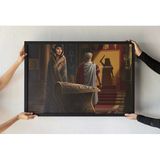 Cleopatra Ve Caesar Çerçeveli Tablo Roma Ve Mısır Tarihi Politik Entrika Duvar Dekoru 30X42 Cm
