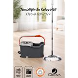 Cleova Cleanmate S2 Pedallı Mop Temizlik Seti Tekerlekli Kova Çıkarılabilir Çelik Sepet