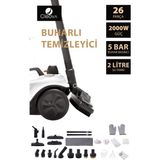 Cleova CLV-4041 Çok Fonksiyonlu 26 Parça Buharlı Temizleyici Paspas - Buharlı Temizlik Makinası - Beyaz