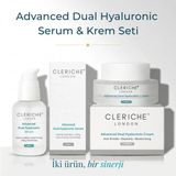 CLERICHE LONDON Advanced Dual Hyaluronic Serum & Krem Seti - Yaşlanma Karşıtı, Nemlendirici ve Hyaluronik Asit ile 2'li Çift Aşamalı Nem Ritüeli, Daha Aydınlık Cilt