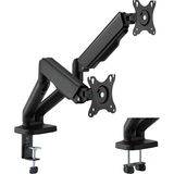 Cletech Çiftli Monitör Kolu 17-32 Inç | Yaylı Dengeleyici | 360° Döner | Dual Monitor Stand | 2x 9 kg Kapasiteli