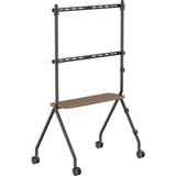 Cletech Tekerlekli Şövale Tv Standı 49-80 Inç | Raflı | 50 kg Taşıma Kapasiteli | Mobil Tv Sehpası