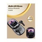 Clevora Akıllı Ekranlı Bluetooth 5.4 Kablosuz Kulaklık – Dokunmatik ve Şarj Kutulu