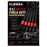 clewax 5’li Oto Detay Fırçası Seti Araba Yıkama Klima Temizleme Fırça