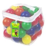 Click N' Play 50 adet ftalat içermeyen BPA içermeyen ezilmeye dayanıklı plastik top, çukur topları - 6 parlak renk, yeniden kullanılabilir ve dayanıklı saklama file çanta fermuarlı