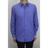 Cliente Fistan Store Erkek Açık Lacivert Düz Dacron Rahat Kalıp Tek Cepli Uzun Kollu Battal Yazlık Gömlek - Koyu Mavi - 3XL