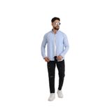 Cliento Adel Paraşüt Kumaş Uzun Kollu Modern Erkek Gömlek - 2XL - Mavi