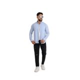 Cliento Adel Paraşüt Kumaş Uzun Kollu Modern Erkek Gömlek - S - Mavi