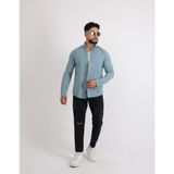 Cliento Adel Paraşüt Kumaş Uzun Kollu Modern Erkek Gömlek - S - Mint