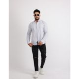 Cliento Çizgili Keten Casual Modern Tasarım Erkek Gömlek - Lacivert
