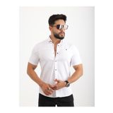 cliento Erkek Büyük Beden Battal Boy Kısa Kollu İnce Gabardin Gömlek
