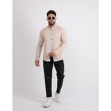 Cliento Modern Slim Fit Casual Likralı Pamuklu Armürlü Erkek Gömlek - Taş