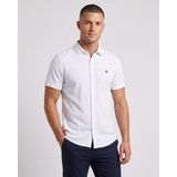 Cliento Pamuk Keten Armürlü Smart Casual Erkek Gömlek - Beyaz - 2XL