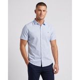 Cliento Pamuk Keten Armürlü Smart Casual Erkek Gömlek - Mavi