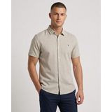 Cliento Pamuk Keten Armürlü Smart Casual Erkek Gömlek - Taş - 2XL
