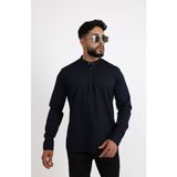 Cliento Şık ve Modern Likralı Pamuk Armürlü Kumaş Slim Fit Erkek Gömlek - 2XL - Lacivert