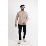 Cliento Şık ve Modern Likralı Pamuk Armürlü Kumaş Slim Fit Erkek Gömlek - Taş