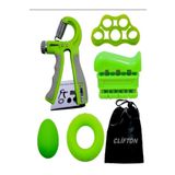 Clifton 5 Parca El Kol Bilek Parmak Egzersiz Guclendirici Fitness Spor Aletleri Seti Takim (Yesıl)