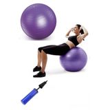 Clifton 55 Cm Fitilli Pilates Topu Ve Pompa Seti Plates Yoga Spor Egzersiz Top Jimnastik Fitness Gym, Tek Ebat, 289298298ikCL, mor