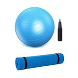 Clifton 65 Cm Pilates Topu Ve 7mm Pilates Minderi Egzersiz Seti, Tek Ebat, dop10521414igoCLFTN, Mavi