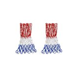 Clifton Basketbol Filesi Çift Kırmızı Mavi Beyaz Polyester 4MM, Standart, CLF-1033, Kırmızı Mavi Beyaz