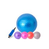 Clifton Dikenli Yoga Pilates Aerobik Jimnastik Topu 65 cm Mavi Pompa Hediyeli, Tek Ebat, TOPDİKENLİ65, MAVİ