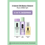 Clinique 3 Adımlı Cilt Bakım Sistemi – Kuru Ciltler İçin | Jel 200ml, Tonik 200ml, Nemlendirici 125ml