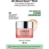 Clinique All About Eyes Rich Yoğun Göz Kremi - Şişlik ve Koyu Halkalara Karşı Etkili Nemlendirici, 30 ml