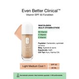 Clinique Even Better Clinical Vitamin Makeup SPF 50 Fondöten - Renk: Light Medium Cool 1 - 30ml | C Vitamini